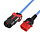 ACT Stroomkabel C13 naar C14 Dual Lock - 1.0 meter  - Blauw