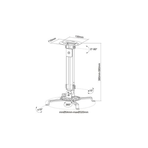 Multibrackets Universele Projector Plafondbeugel I