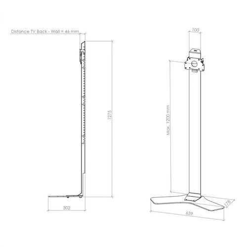 Cavus TV Muurstandaard HYBRID - VESA 300x300 mm