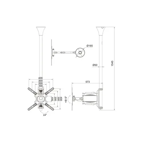 Multibrackets Draaibare Ceiling Mount Pro MBC1F