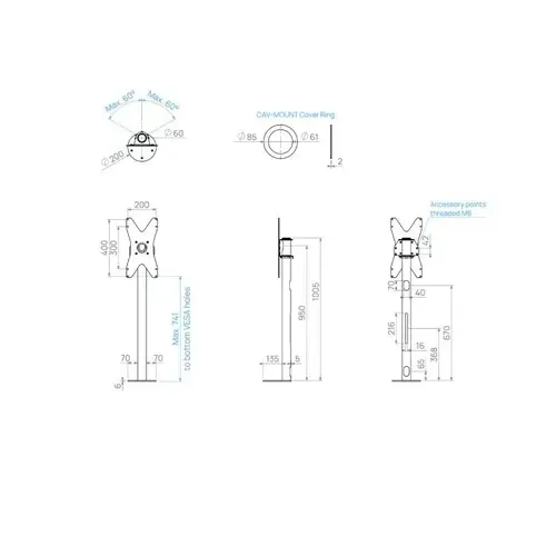 Cavus Meubel Mount - TV Standaard voor Meubel - 100 cm Zwart VESA 400x200