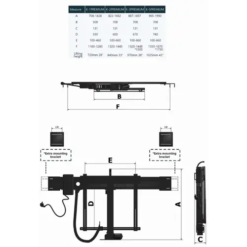 Sabaj TV Lift K1 Premium IR - 32-50 inch