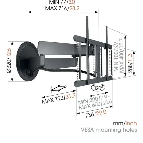 Vogel's Signature Elektrisch draaibare TV beugel TVM 7675