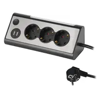Tafelcontactdoos - 3x Stroom, 2x USB lader 3,0 meter