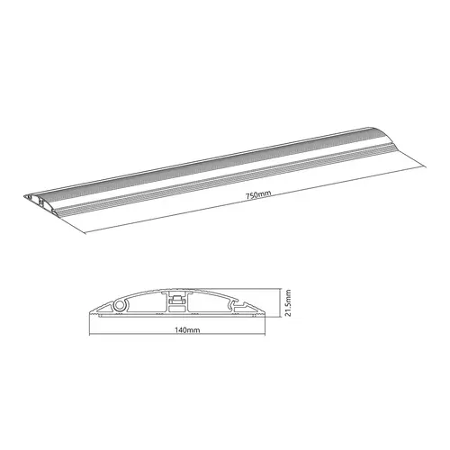 Multibrackets M Cable Cover Floor Aluminium 139mm-W 750mm