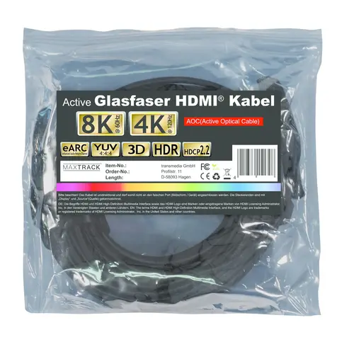 KEM Actieve HDMI Ultra High Speed Glasvezel kabel - 10 meter
