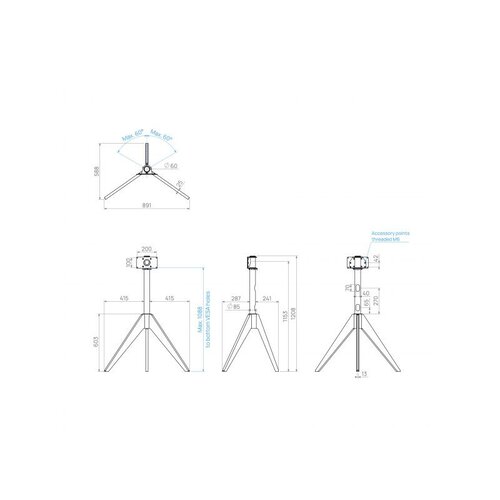 Cavus Vloerstandaard TRIANGLE eiken 120cm VESA 100x200