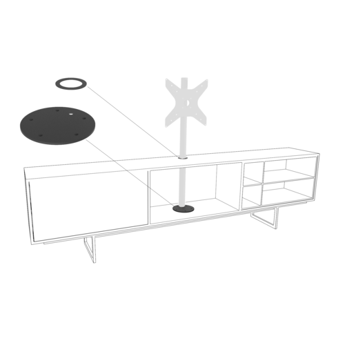 Cavus Meubel Mount - TV Standaard voor Meubel - 80 cm Zwart VESA 300x300 mm