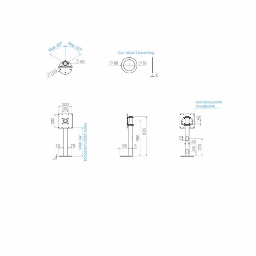 Cavus Meubel Mount - TV Standaard voor Meubel - 60 cm Zwart VESA 200x200