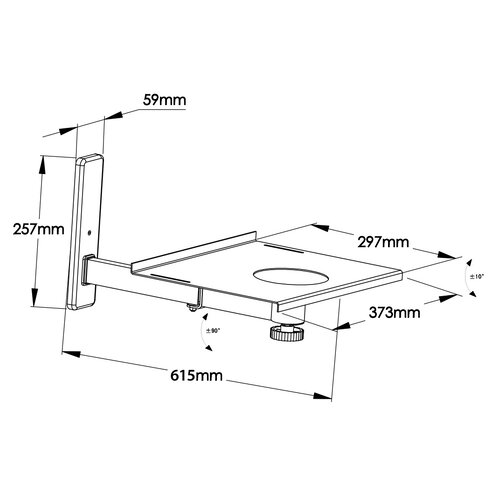 MyWall Wandbeugel voor een laptop, TV, Speaker of ander apparaat Wit