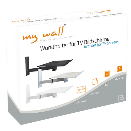 MyWall Wandbeugel voor een laptop, TV, Speaker of ander apparaat Wit