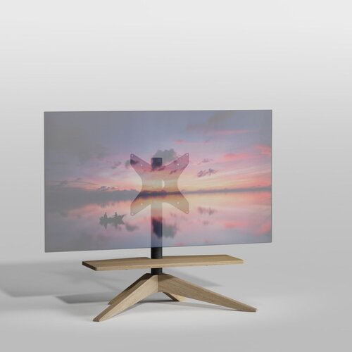 Cavus TV Standaard Cross 80 Hout/Zwart - VESA 300x300