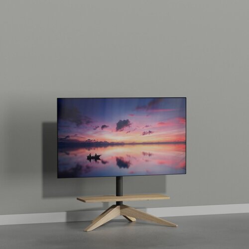 Cavus TV Standaard Cross 80 Hout/Zwart - VESA 300x300