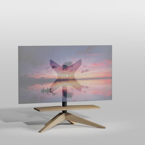 Cavus TV Standaard Cross 80 Hout/Zwart - VESA 400x400