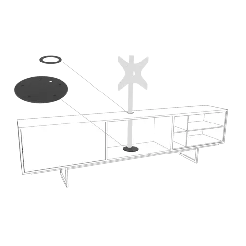 Cavus Meubel Mount - TV Standaard voor Meubel - 150 cm Zwart VESA 300x300