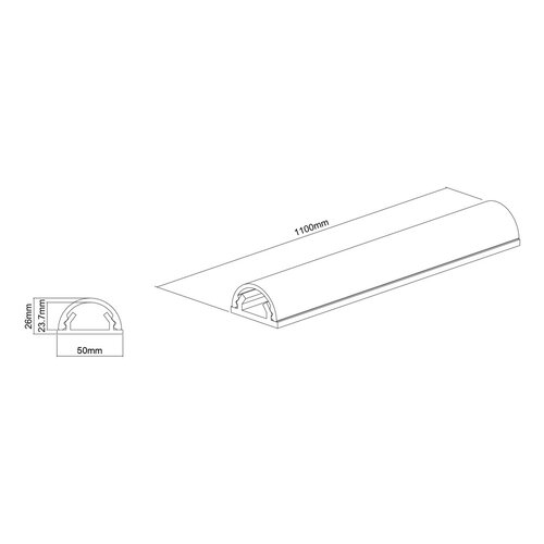 Multibrackets Kabelgoot M Universal Zwart-5.0 x 110 x 2.6 cm