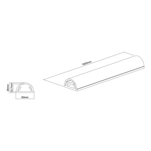 Multibrackets Kabelgoot M Universal Zilvergrijs-5.0 x 160 x 2.6 cm