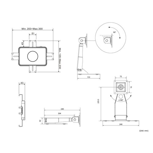 Multibrackets M Tablestand with Lockable Tablet Mount