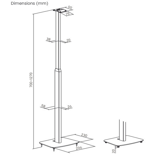 MyWall Sonos Era 300 Speakerstandaard Zwart