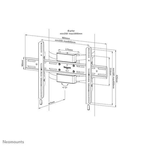 NeoMounts TV Pilaar beugel WL30S-910BL16