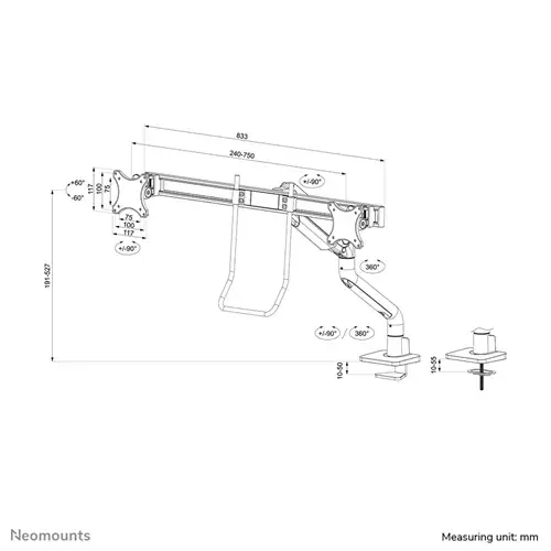 Neomounts Next One Dubbele Monitorarm DS75S-950WH2