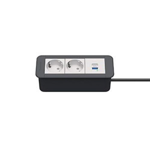 Kindermann CablePort Office Frame 2x Stroom , USB C + A lader