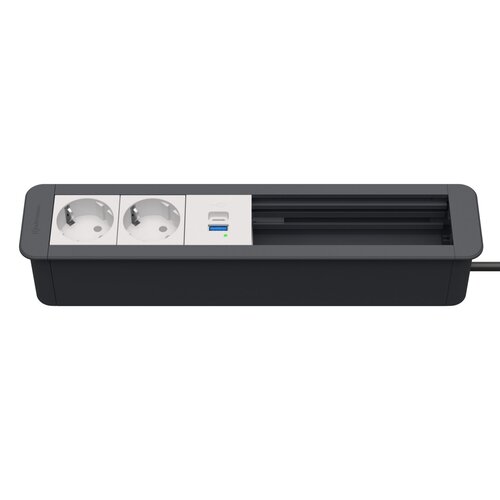 Kindermann CablePort Office Frame 2x Stroom , USB C + A lader, 3x Leeg
