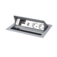 2x Stroom, USB Lader (A+C) , 1x leeg- Grijs (RAL9006)