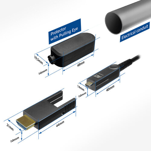 ACT Optische Actieve HDMI 2.0 kabel met afneembare connectoren - 25 meter