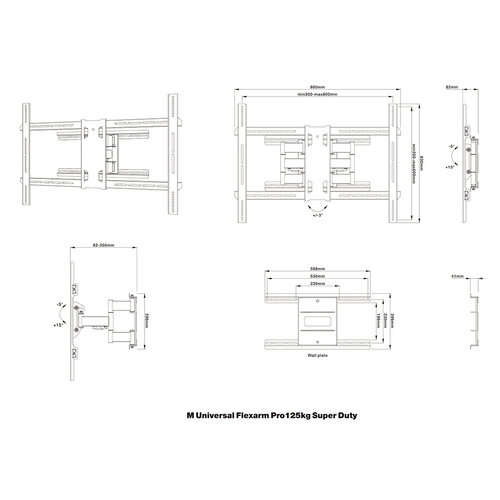 Multibrackets TV Beugel Flexarm Super Duty Pro 125 kg