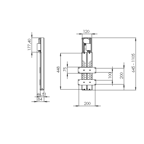 VENSET TV wandlift TS460B Flat