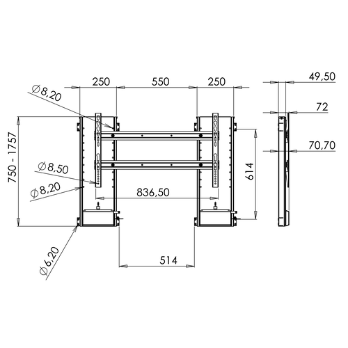 VENSET TV Lift TS1000C Twin