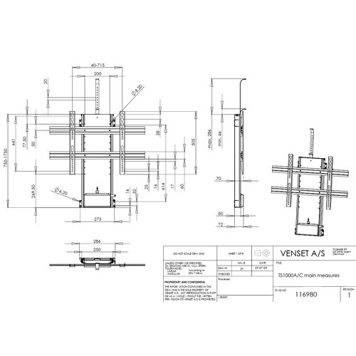 VENSET TV Lift TS1000C 7BXX1