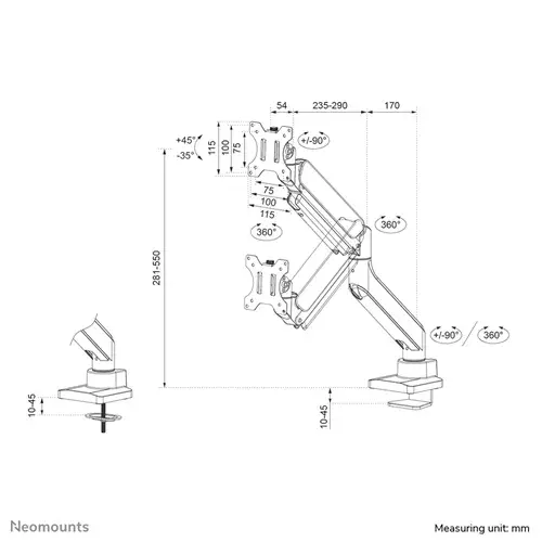 Neomounts Next Monitorarm DS70-450BL1