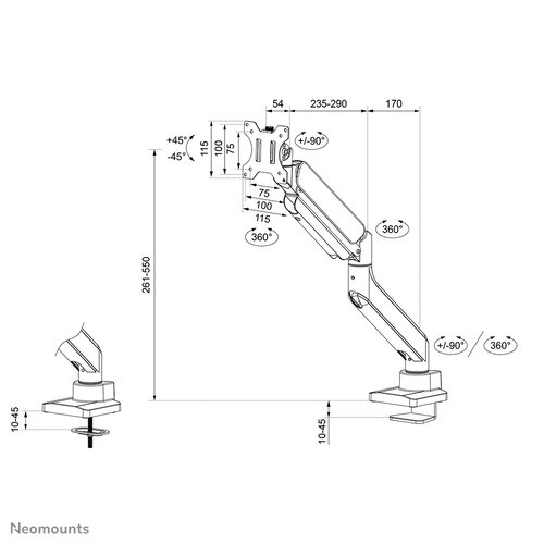 Neomounts Next Monitorarm DS70PLUS-450BL1