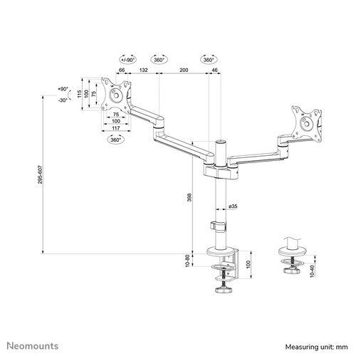 Neomounts Next Monitorarm DS60-425BL2