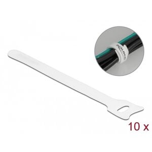 DeLock Klittenband binders Wit (10 st.) -15cm