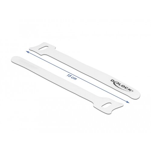 DeLock Klittenband kabelbinders Wit (10 stuks) -15cm