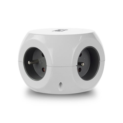 ACT PowerCube 3x Stroom (Type E), 3x USB A - 1.5 meter Grijs