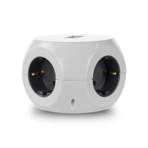 ACT PowerCube Verlengblok 3x Stroom, 2x USB A en 2x USB C - 1.5 meter Grijs