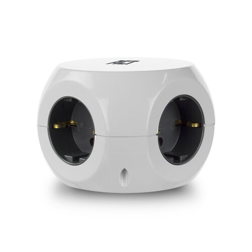 ACT PowerCube 3x Stroom, Verlengblok 3x USB A - 3.0 meter Grijs