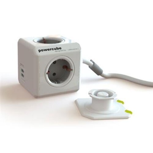 Allocacoc PowerCube Verlengblok met 4x Stroom en 2x USB - 1.5 meter Blauw