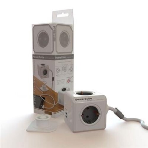 Allocacoc PowerCube Verlengblok met 4x Stroom en 2x USB - 1.5 meter Blauw