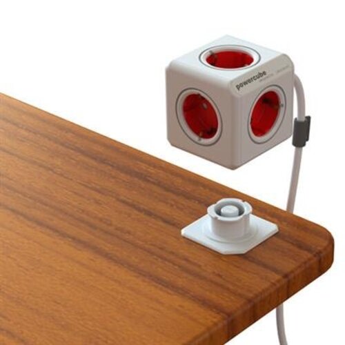 Allocacoc PowerCube Verlengblok met 5x Stroom - 3.0 meter Rood