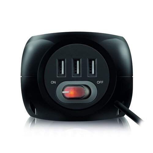 ACT PowerCube 3x Stroom, 3x USB A - 1.5 meter Zwart