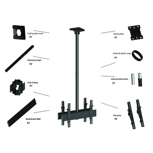 Multibrackets TV Plafondbeugel Pro Series VESA 600x400 MBX1UX2