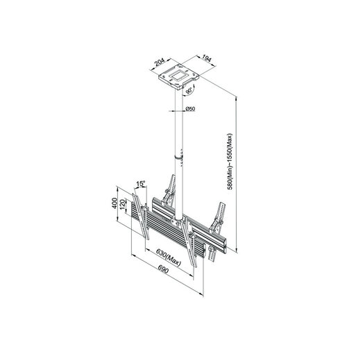 Multibrackets TV Plafondbeugel Pro Series VESA 600x400 MBX1UX2