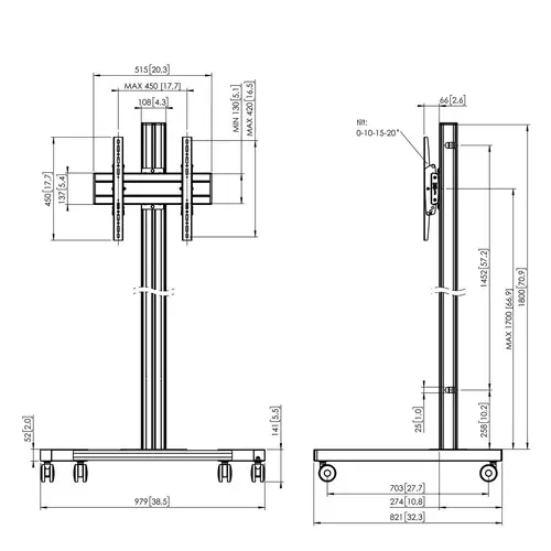 Vogel's TV standaard T1844B Zwart