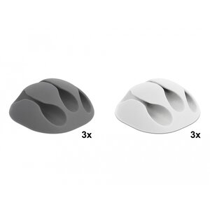 DeLock Zelfklevende Trio Kabelclips (6 stuks) Zwart