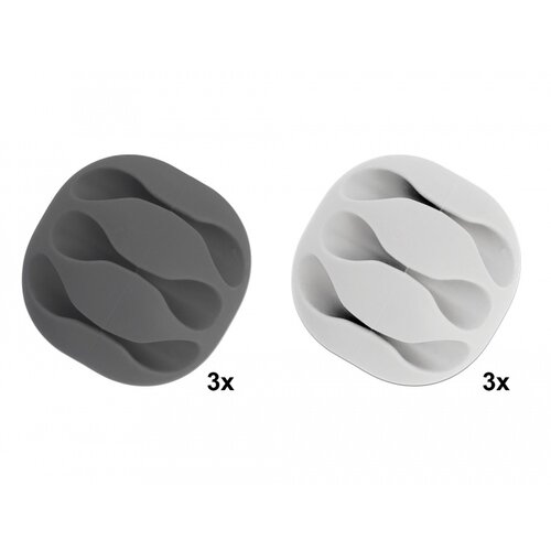 DeLock Zelfklevende Trio Kabelclips (6 stuks) Zwart